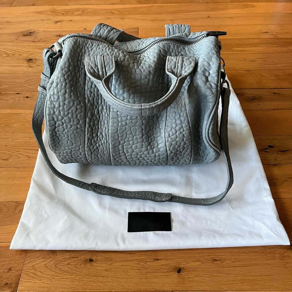 NWT Alexander Wang Mercury Grey Rocco Bag Studded Duffle Handbag